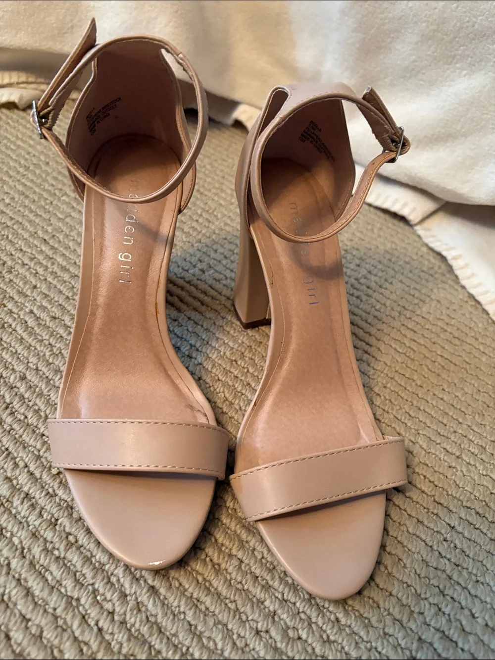 Nude Block Heels